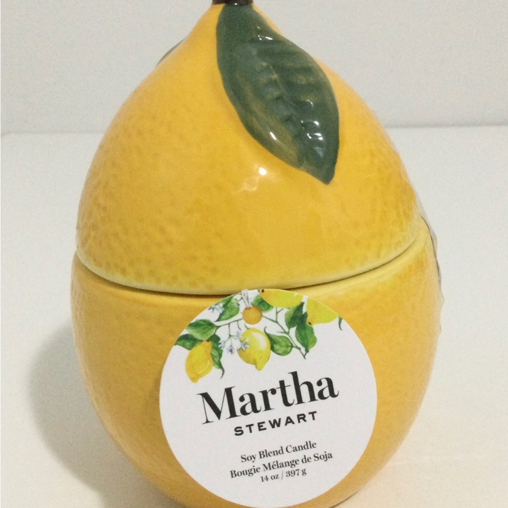 Martha Stewart Soy Blend Scented Candle in Cute Lemon Ceramic Container 🍋